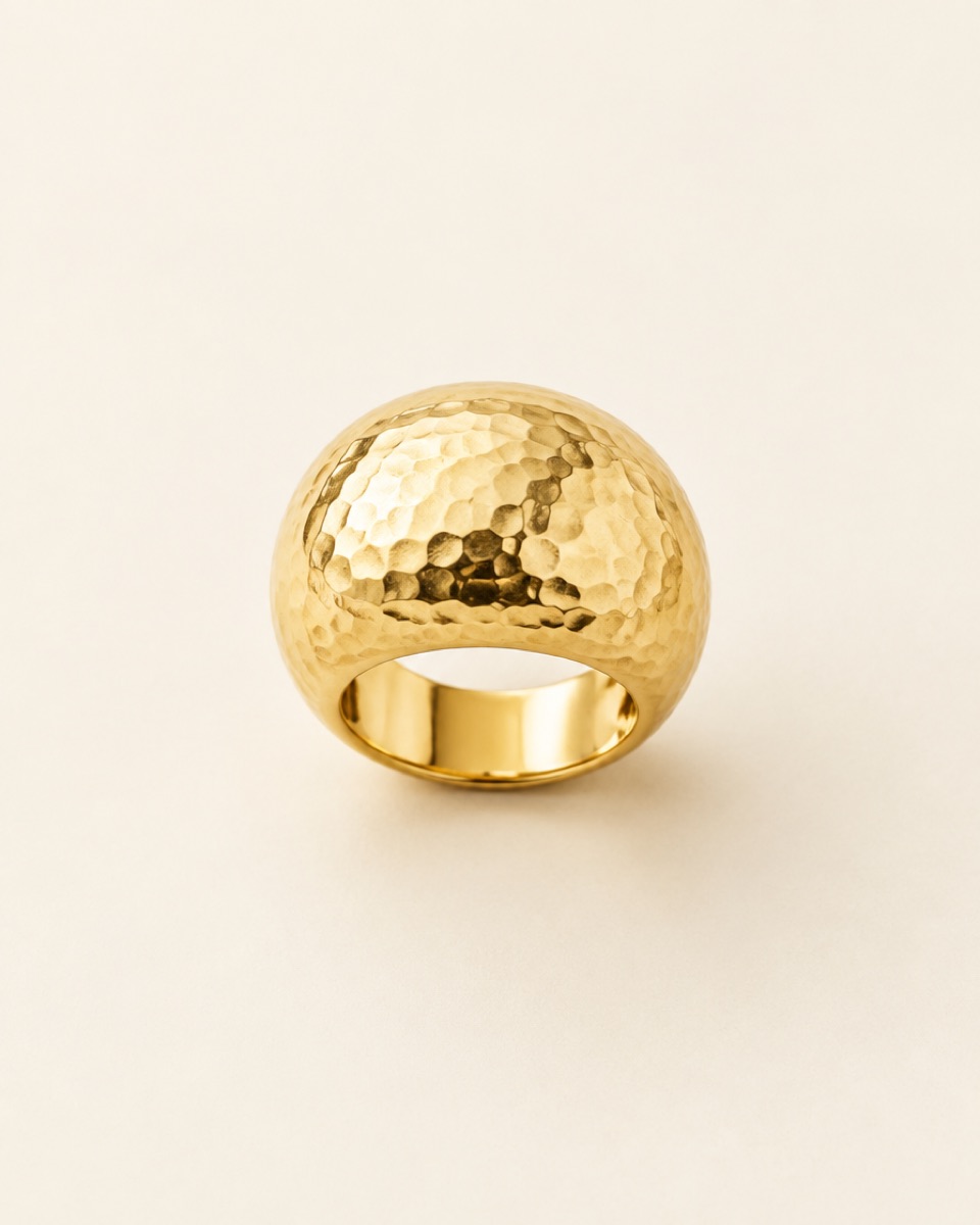 Bague Dôme Martelée