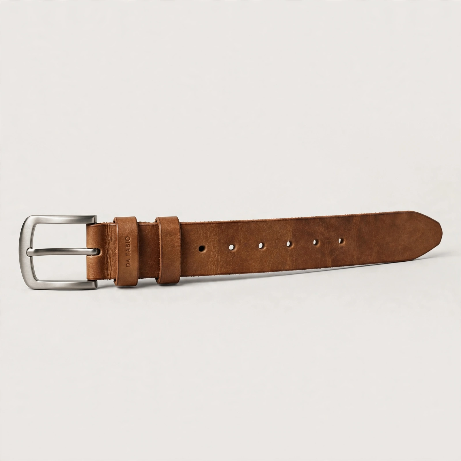 Ceinture Cuir Pleine Fleur Boucle Brossée