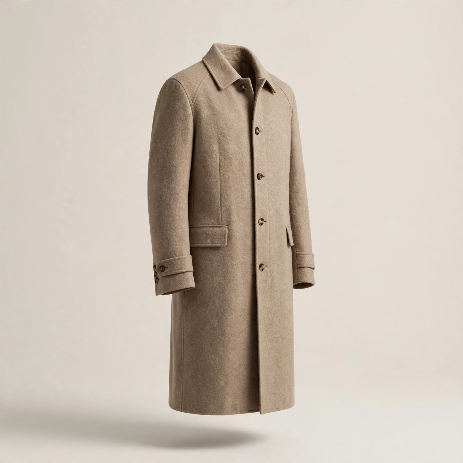 Long Wool-Blend Coat
